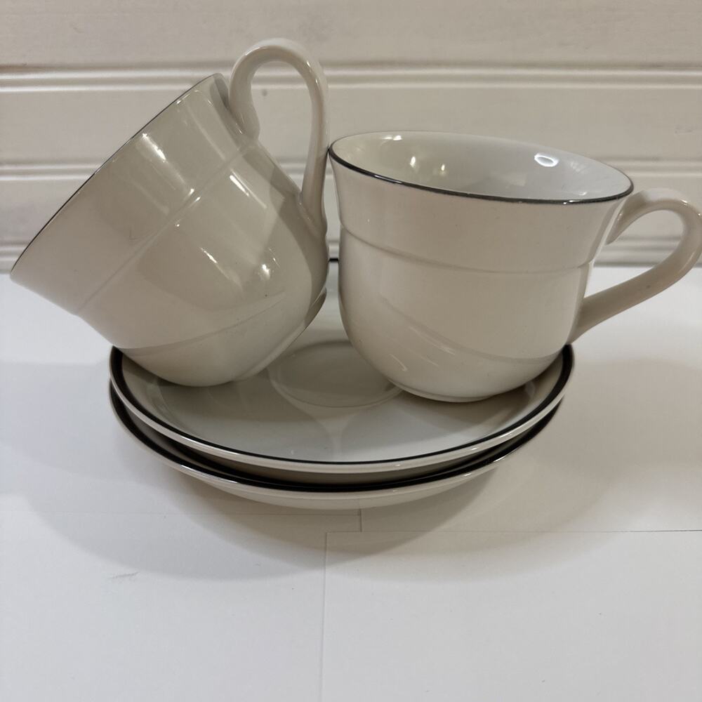 Vintage Royal Prestige Blackwood Cup and Saucer Set - 1980s Retro Stoneware